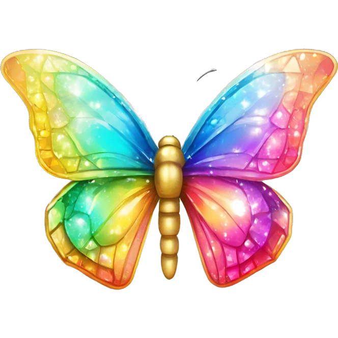 One Shiny-Colorful-Iridescent-Sparkle-Rainbow-Gradient-Crystal-Gem-Butterfly-Crystal-Fly emoji