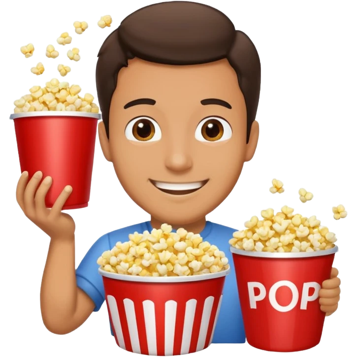 man with popcorn emoji