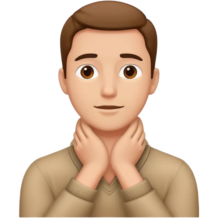 Man with hands around his neck emoji