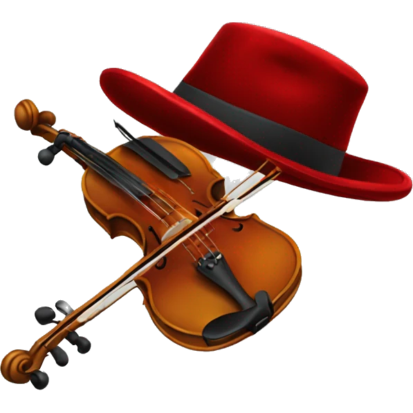 Velvet red fiddler hat emoji