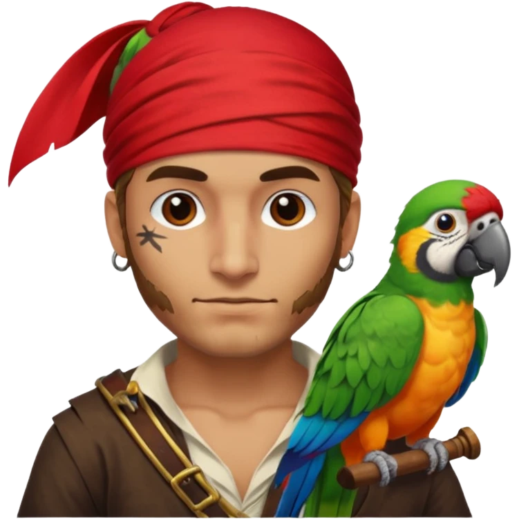 pirate and parrot emoji