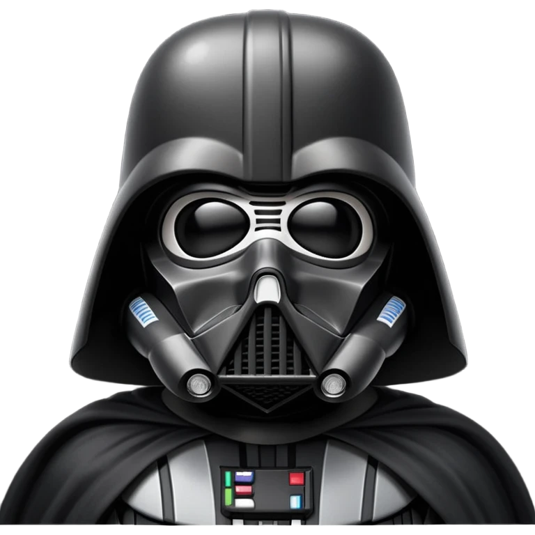 Oreo cookie as Darth Vader with black helmet, breathing mask and cape emoji