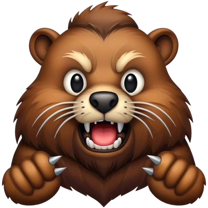 brutal beaver with a black beard emoji