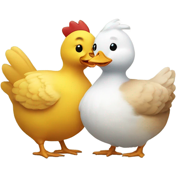 A chicken and a duck  emoji