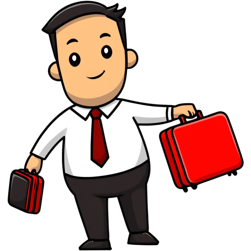 businessman with red suitcase emoji