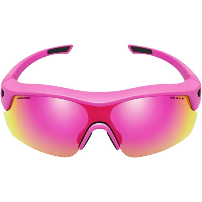 chunky pink sport sunglasses with protective visor lens, substantial build emoji