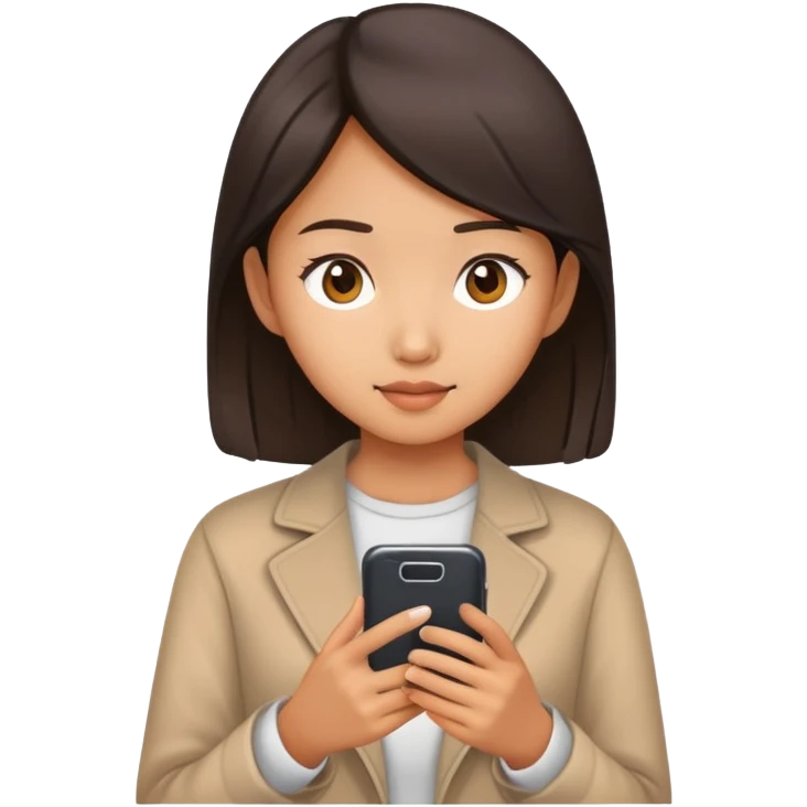  Asian girl looking at a phone emoji