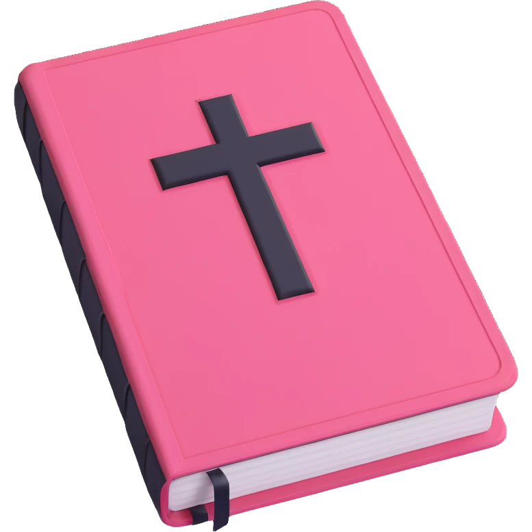 A pink bible emoji
