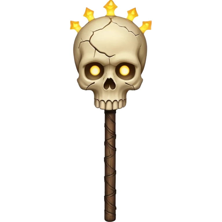 Skull Staff – Wooden staff with glowing skull top
 emoji