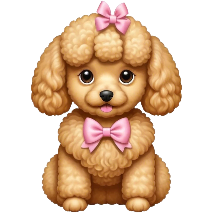 Apricot poodle with a bow emoji