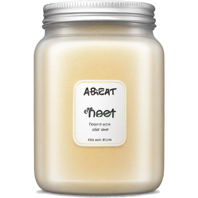 body scrub pot with label emoji