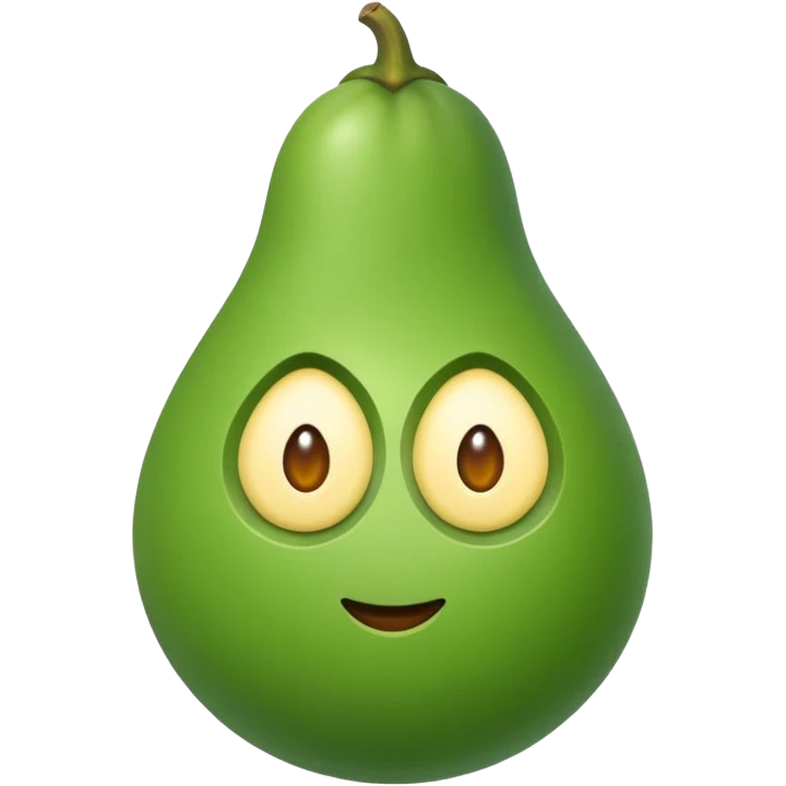 Eine grüne Birne in Herz Form auf der ein Stück Butter schmilzt mit Augen  emoji