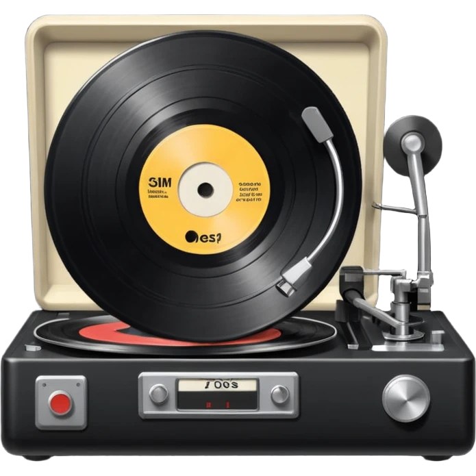 a record player spinning a 7" single emoji