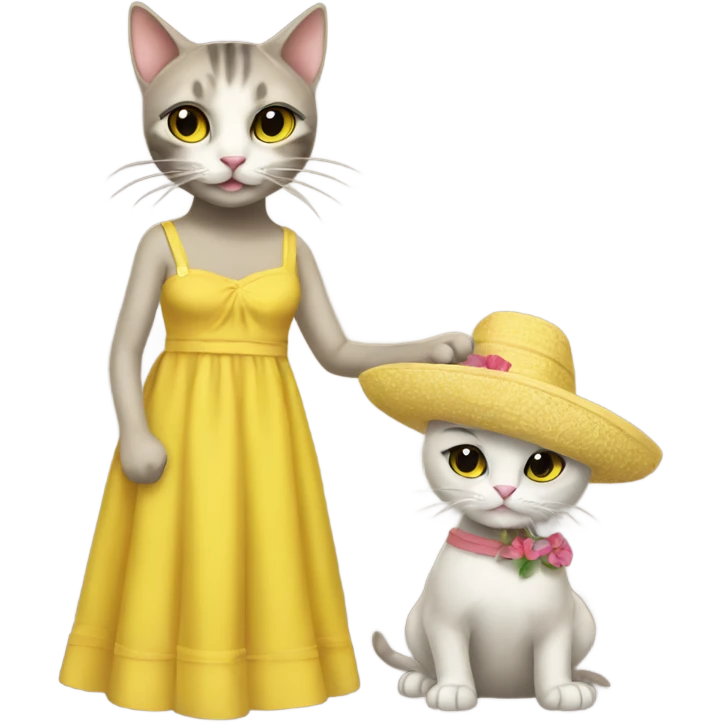 Cat in yellow dress with margarita in hand  emoji