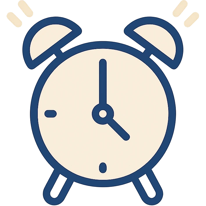 alarm icon in #edd6a0, modern, simple, flat, minimal, vector style emoji