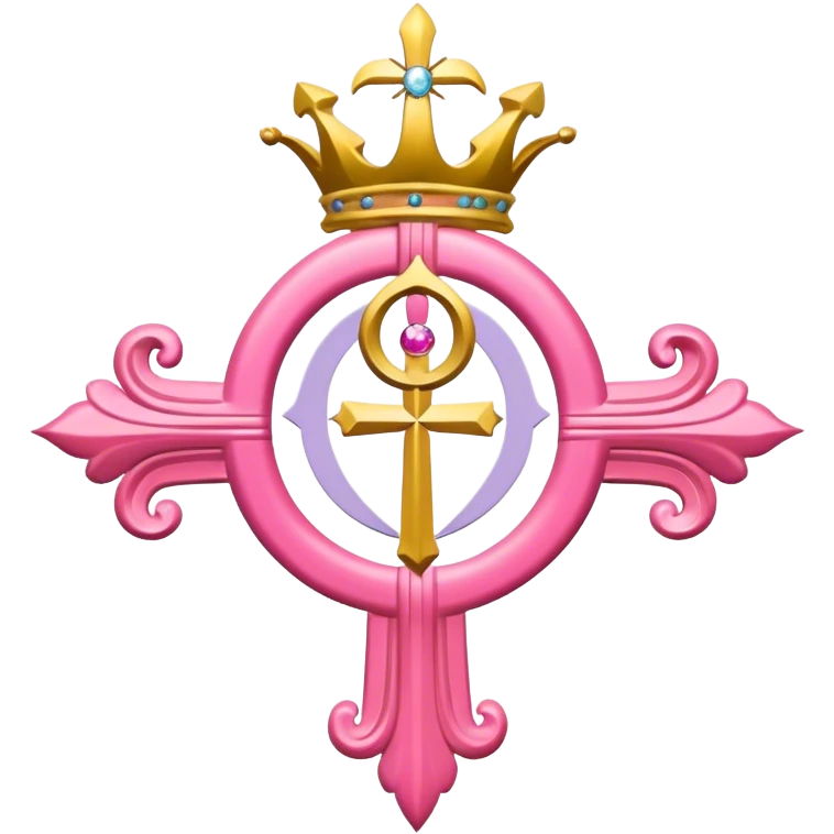 ave maria's emblem with a touch of pink emoji