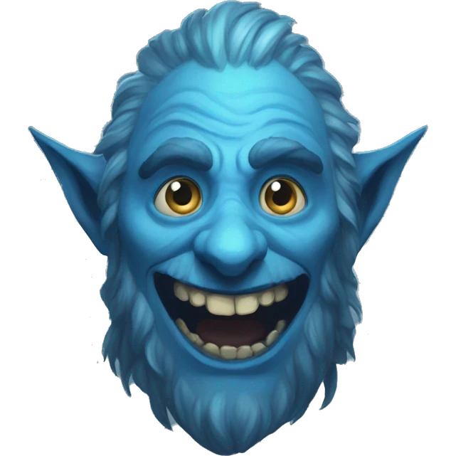 surprised stunned, firbolg spectral giant blue emoji