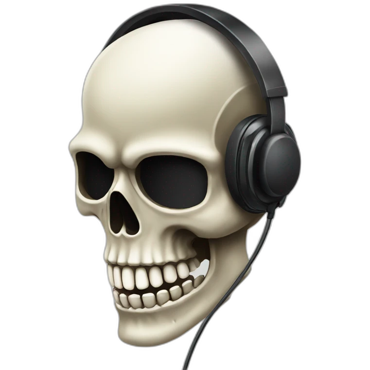 Military Skeleton mask with a long black mask underneath it and headset with a microphone emoji