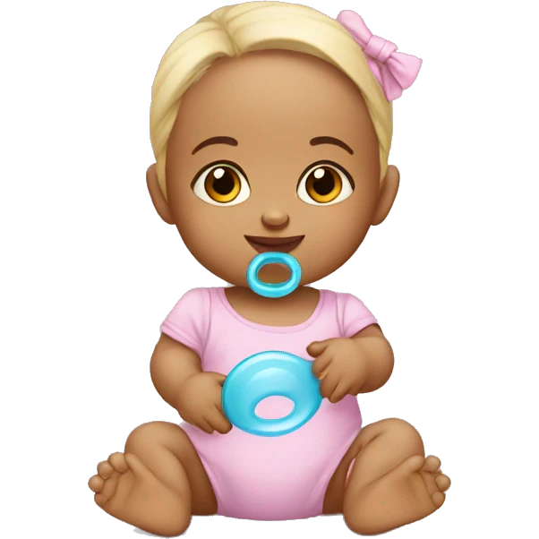 baby girl with pacifier emoji