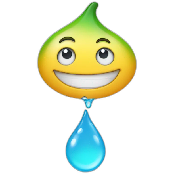 cheerful droplet emoji