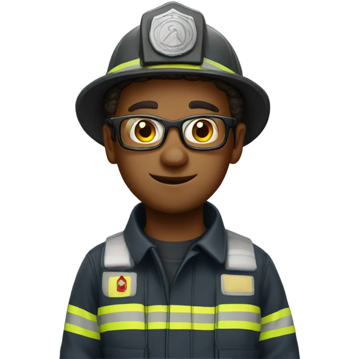 Nerdy fireman  emoji