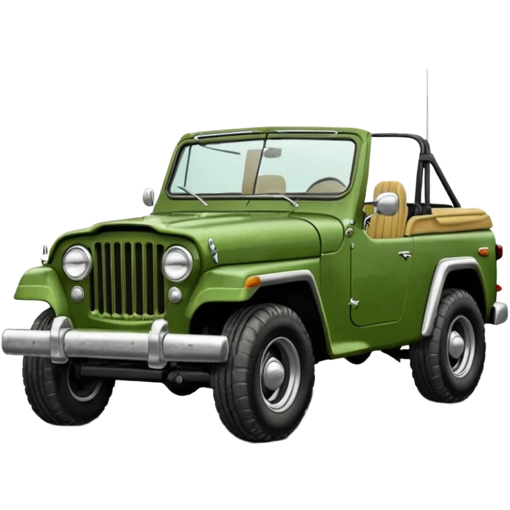 jeepster commando without top with straight hood emoji
