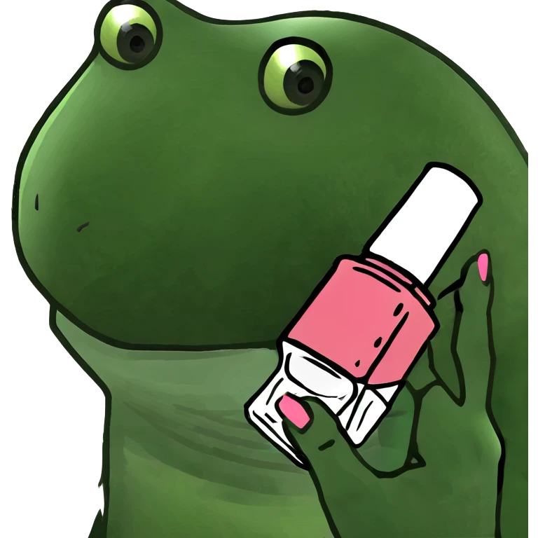 middle finger with pink nail polish emoji