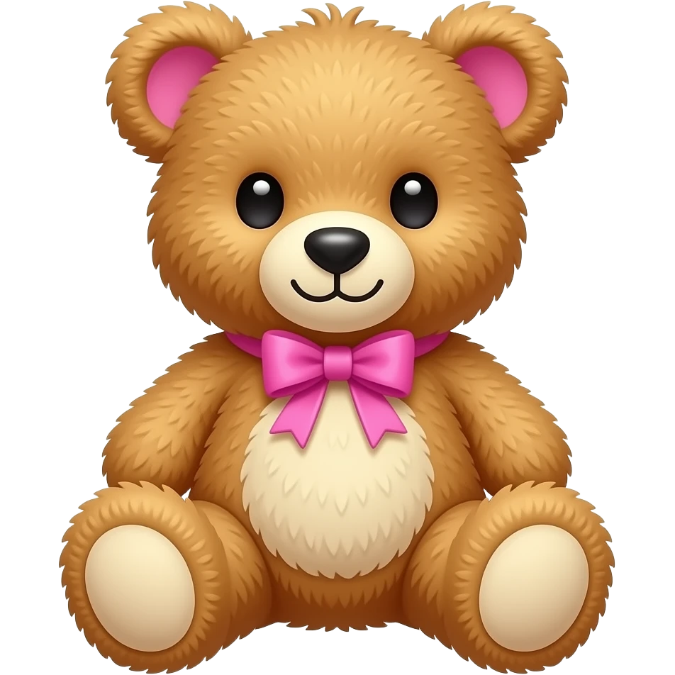 teddy bear with pink accesories emoji