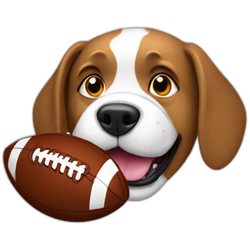 Dog with multi colored football emoji