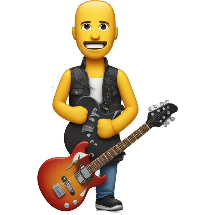 High Man with bage and electric guitar emoji