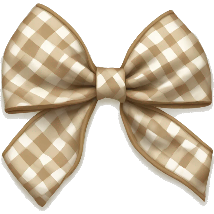 Beige gingham bow emoji
