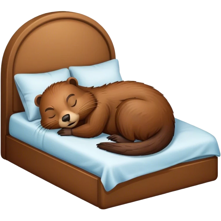 Beaver sleeping in bed emoji