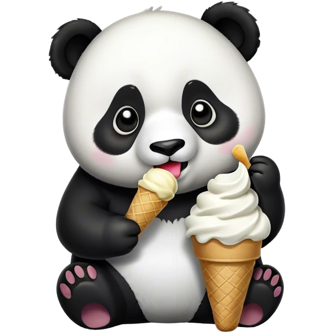 Panda eating ice cream emoji
