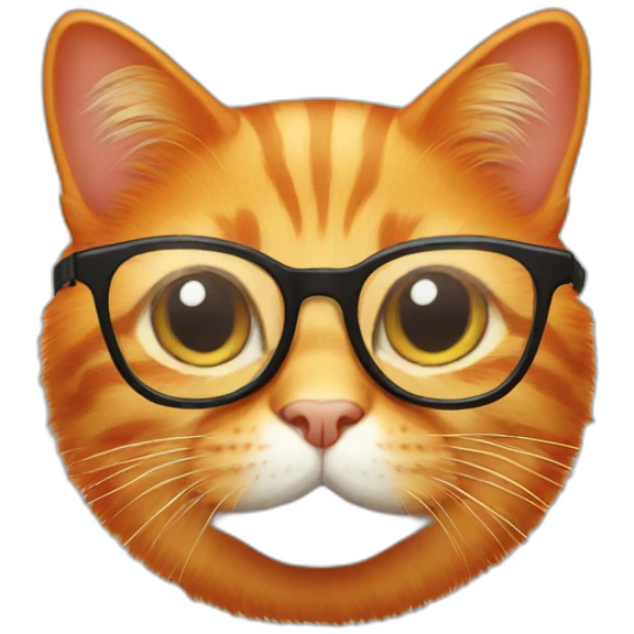 orange cat with glasses emoji