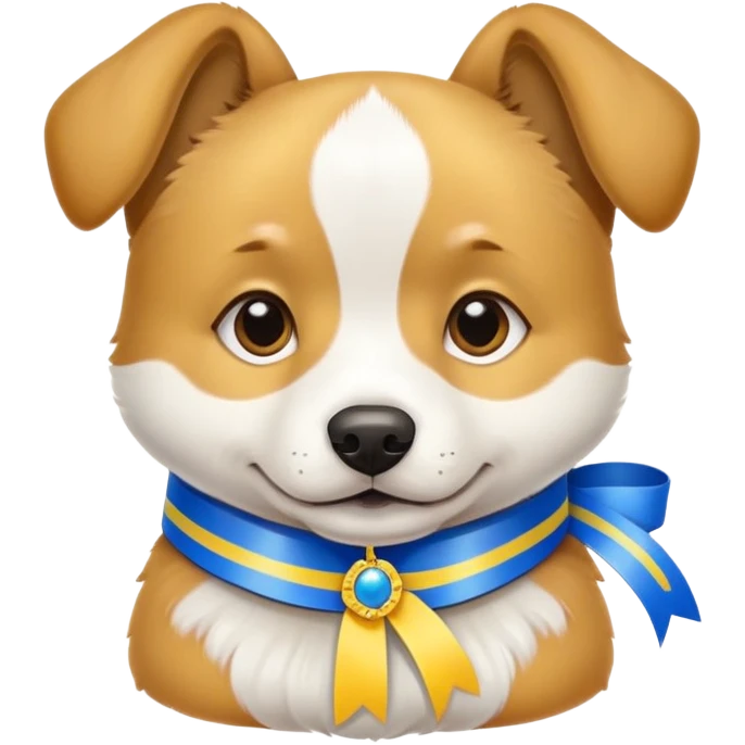 A dog wearing Ukrainian clothes emoji