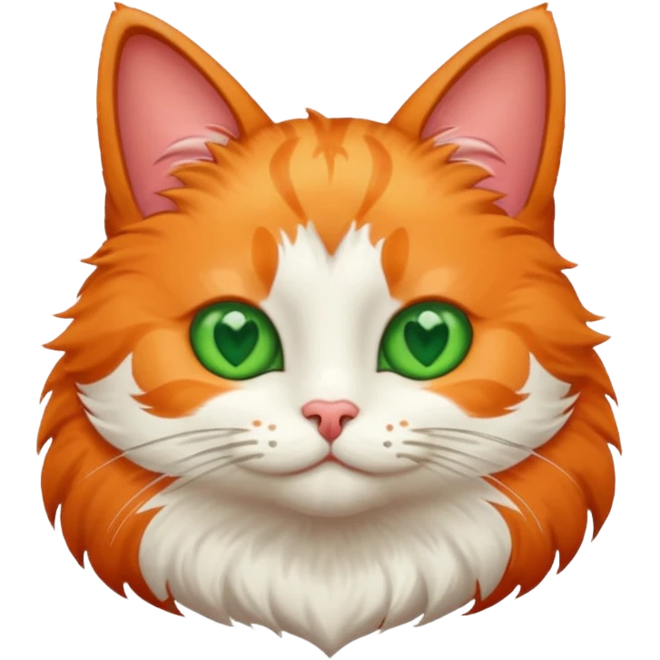 A cat with green eyes and a heart emoji