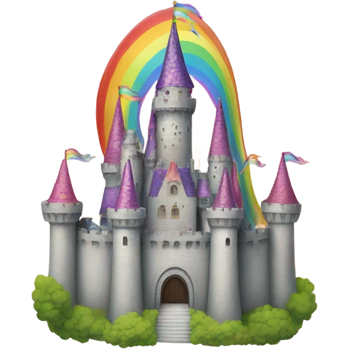 A rainbow princess castle emoji
