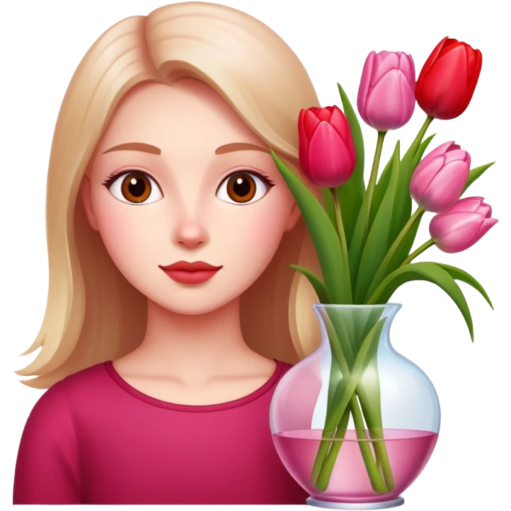 Girl with tulips  emoji