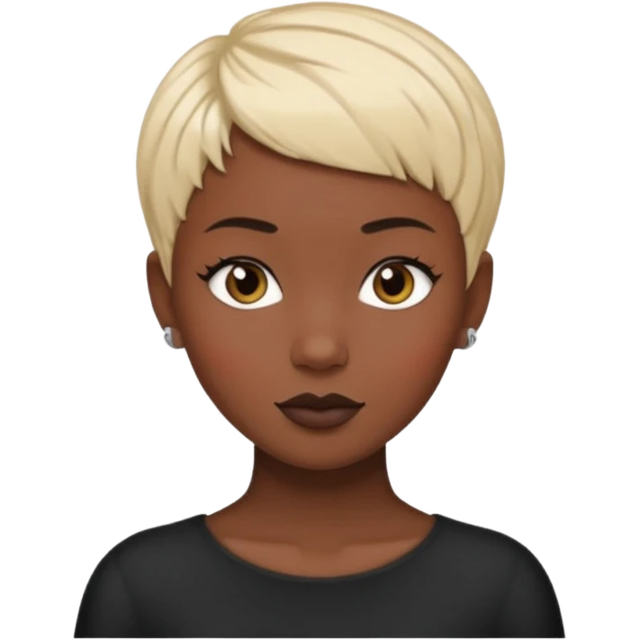 white girl pixie cut black  emoji