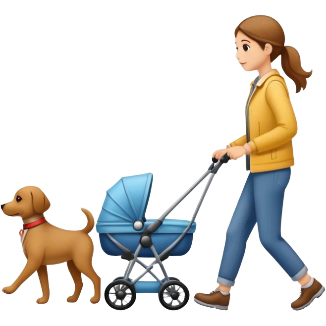 walking dog with stroller emoji