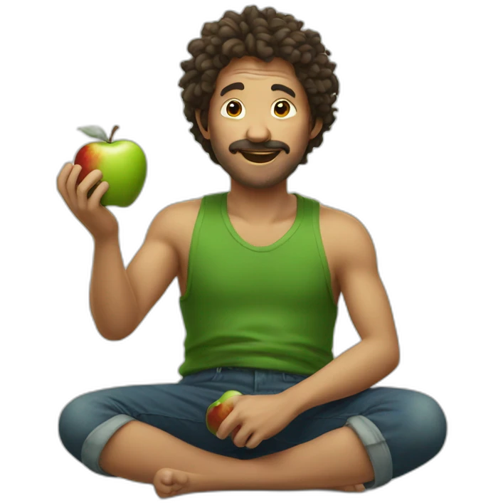 Tim Apple eating an apple emoji