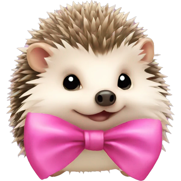 hedgehog with a pink bow emoji
