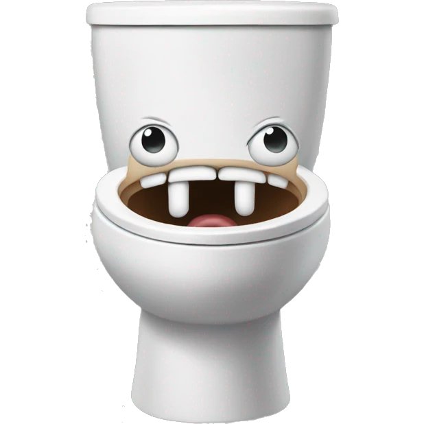 Toilet making a terrified face emoji