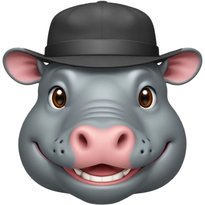 hipoptamus wearing hat emoji