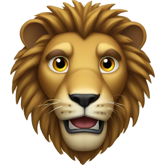 spying lion emoji