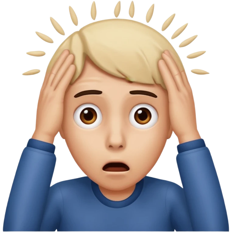 A shocked person his hand on his head in shock emoji