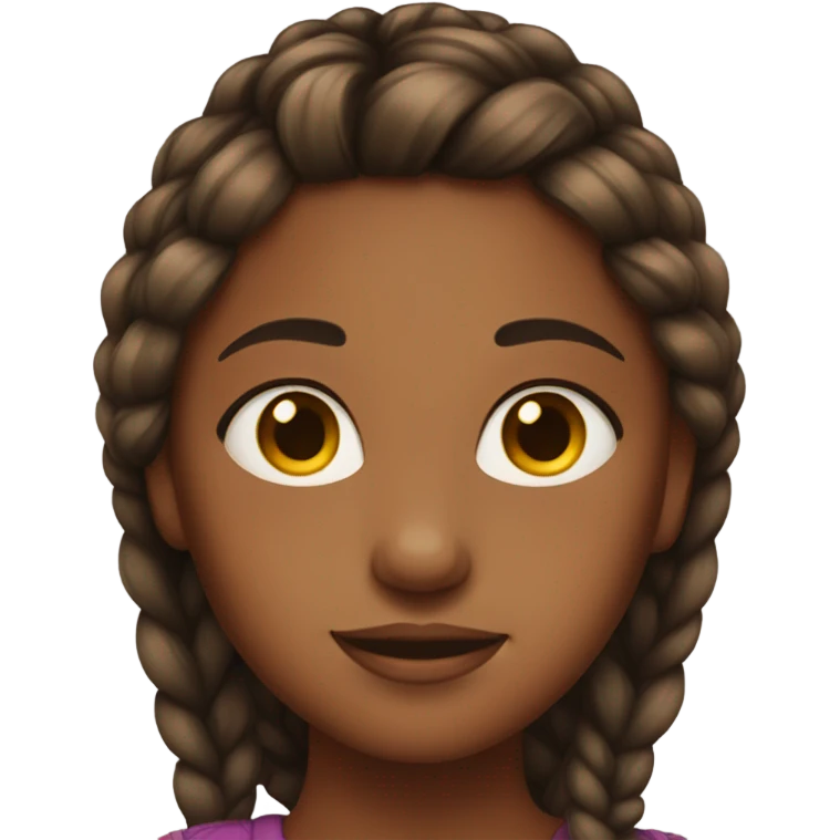 Dark Brown skin girl with braids emoji