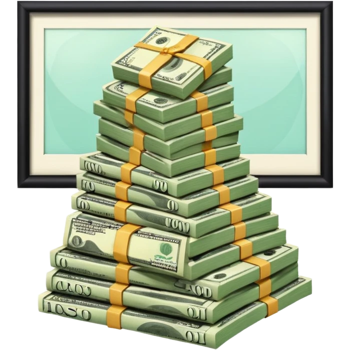 money and a billboard advertisement emoji