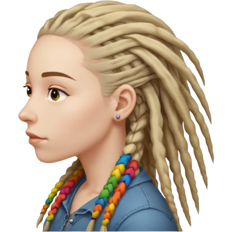 white woman with dreadlocks side view emoji