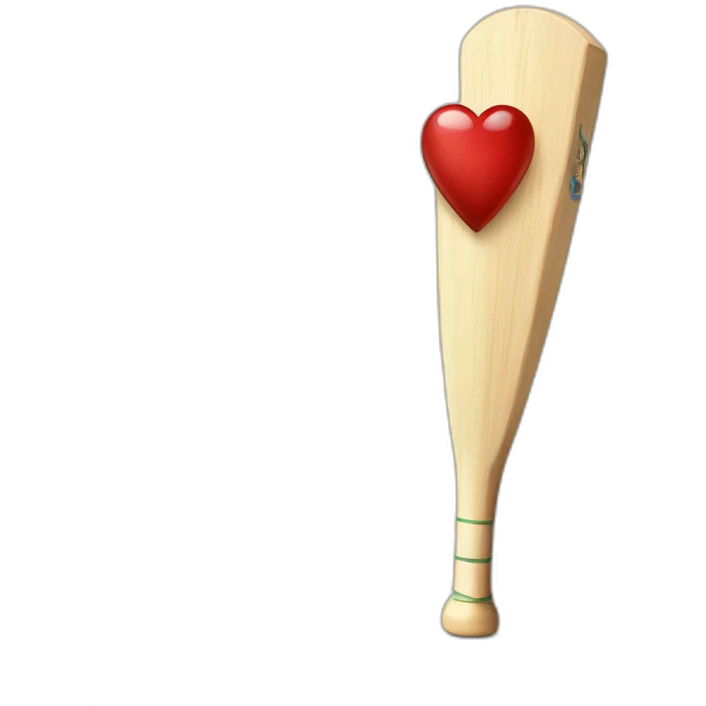 broken heart and cricket bat emoji